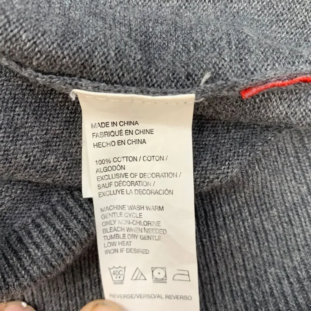 IZOD V-neck Grey‎ Men's Pullover Sweater Size Large